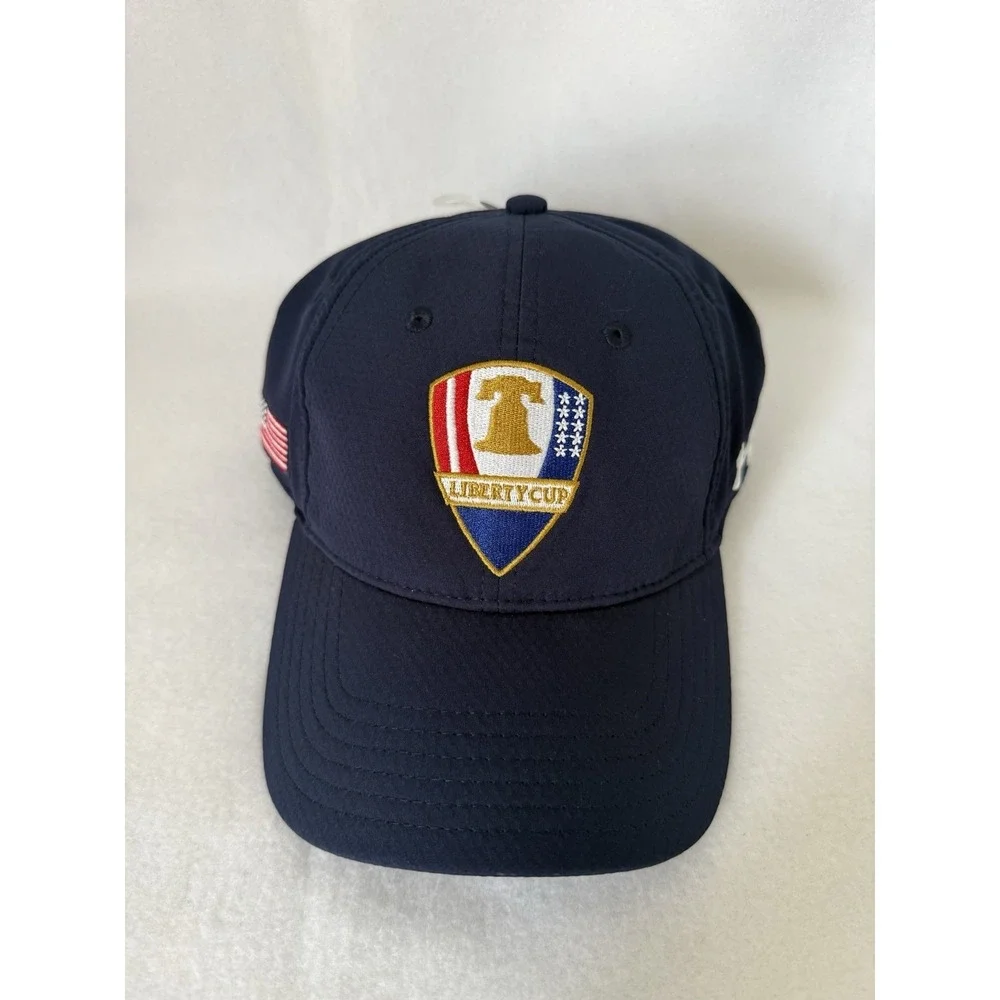 Under Armour Liberty Cup Hat Navy Blue Adjustable American Flag Golf Cap NEW